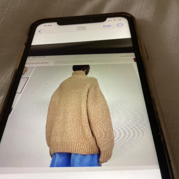 Anine Bing Sydney Alpaca wool blend turtleneck sweater beige tan size XS - Picture 6 of 8